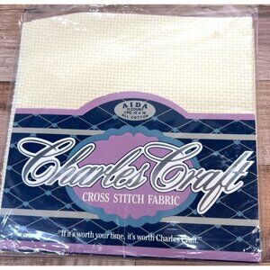Charles Craft Aida 11 Count Cross Stitch Fabric 12" X 18" All Cotton Cream